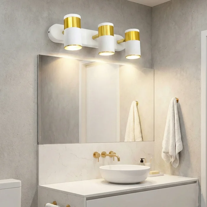 Aplique de Pared Aura Triple Gold en Blanco - Iluminación, Uruguay | La Perla, vista 4