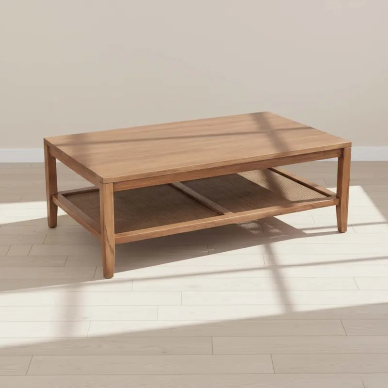 Mesa Ratona Central Madera Natural-beige Mindi Natural en Madera natural - Mesas de living, Uruguay | Divino