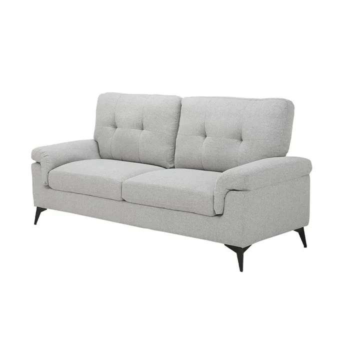 Sillón 2 Cuerpos Tela y Madera Natural Living - Lamona - Gris Claro en Gris - Sillones y sofás, Uruguay | Rústico Hogar, vista 2