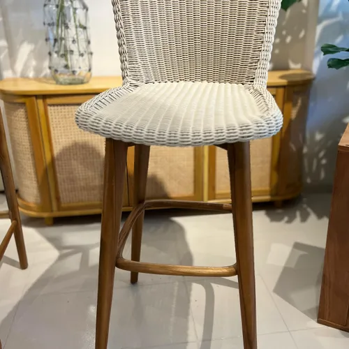 Silla bar ratan sintetico en Madera natural - Butacas, banquetas y puffs, Uruguay | FMB