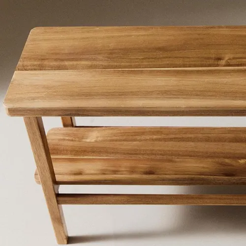 BANCO DOBLE DE ACACIA en Madera natural - Butacas, banquetas y puffs, Uruguay | Zara Home