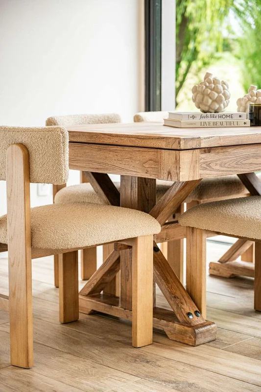 MESA COMEDOR EXTENSIBLE - 1.40 A 1.90 MTS - OLMO en Madera natural - Mesas de comedor, Uruguay | La Iberica, vista 7