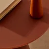 Mesa auxiliar Wilshire cristal templado glaseado y acero acabado - pintado terracota mate Ø50cm en Rojo - Mesas de arrimo, Uruguay | Kavehome, vista 3 de 7