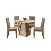 Juego De Comedor 4 Sillas Mesa Redonda Sillas Tapizadas en Blanco - Sillones y sofás, Uruguay | Soy Hogar, vista 1 de 4