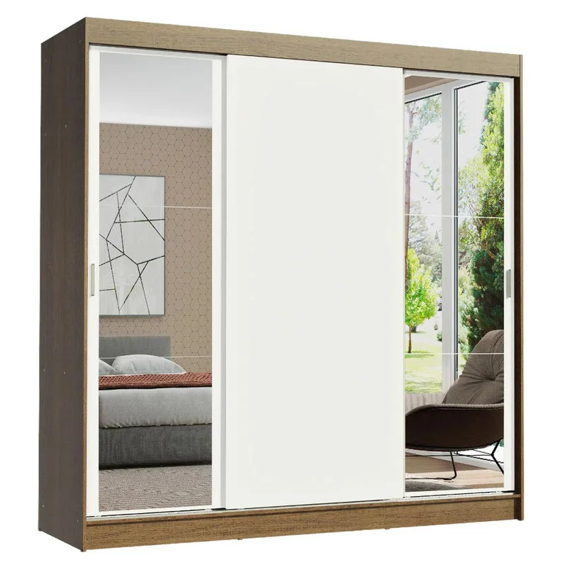 Ropero Placard Matrimonial Reno 180CM Pareja con 2 Espejos 3 Puertas C en Multicolor - Roperos y placares, Uruguay | Balton, vista 6