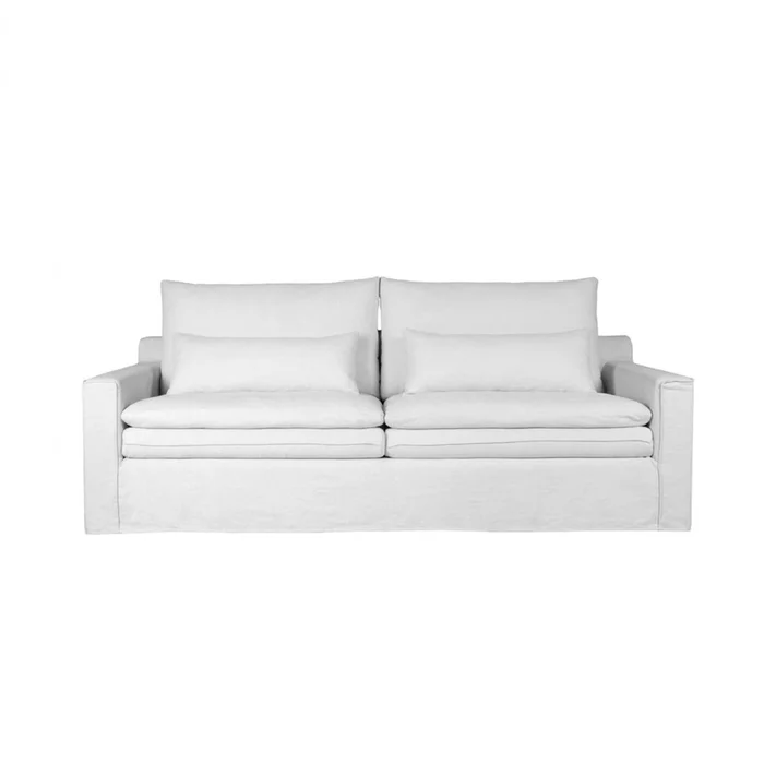 Sofá 3 Cuerpos Tela Blanco Positano en Blanco - Sillones y sofás, Uruguay | Divino, vista 2