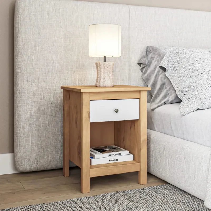 Mesa de Luz 1 Cajón 1 Nicho - Línea Maden - Blanco - Mesas de luz, Uruguay | Ecowood