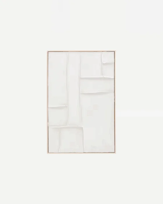 Cuadro Klis de lino con formas geométricas blanco - 60 x 90 cm en Blanco - Decoración de pared, Uruguay | Kavehome, vista 6