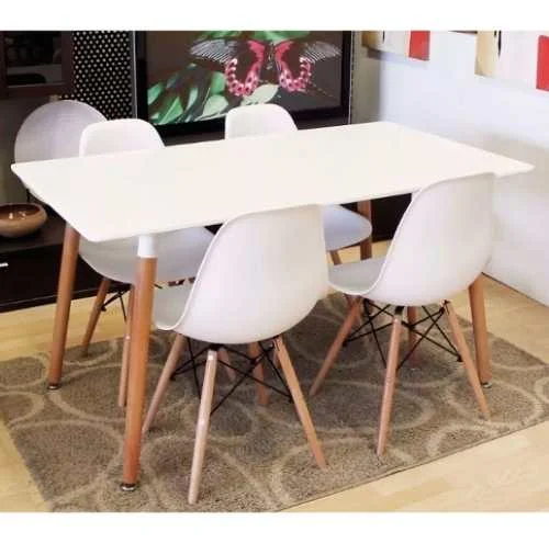 Mesa Eames Rectangular 1,20 Tapa Blanca 100% Mdf en Blanco - Mesas de arrimo, Uruguay | Muebles Express, vista 3