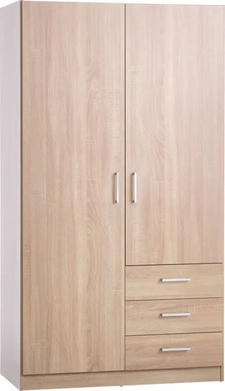 Armario FANDRUP 97x176 combi roble claro en Madera natural - Roperos y placares, Uruguay | JYSK