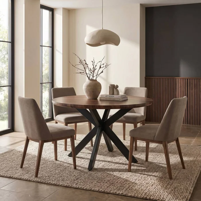 Mesa de Comedor Sfera - Roble Oscuro en Marrón - Mesas de comedor, Uruguay | Nyr, vista 4