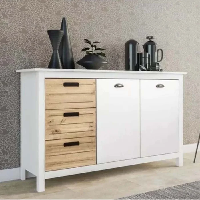 Aparador 2 Puertas 3 Cajones Combinado 100% Madera en BLANCO CARVALHO - Muebles, Uruguay | Soy Hogar, vista 4