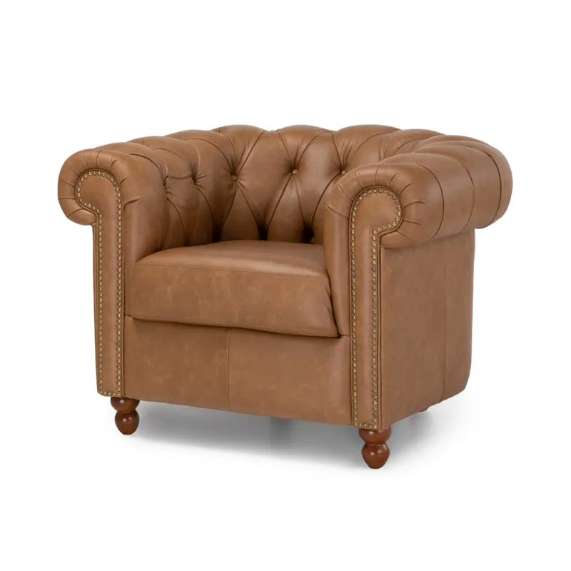 Butaca Munique - Cuero Advanced - Mostarda - (Preventa) en Beige - Butacas, banquetas y puffs, Uruguay | NYR