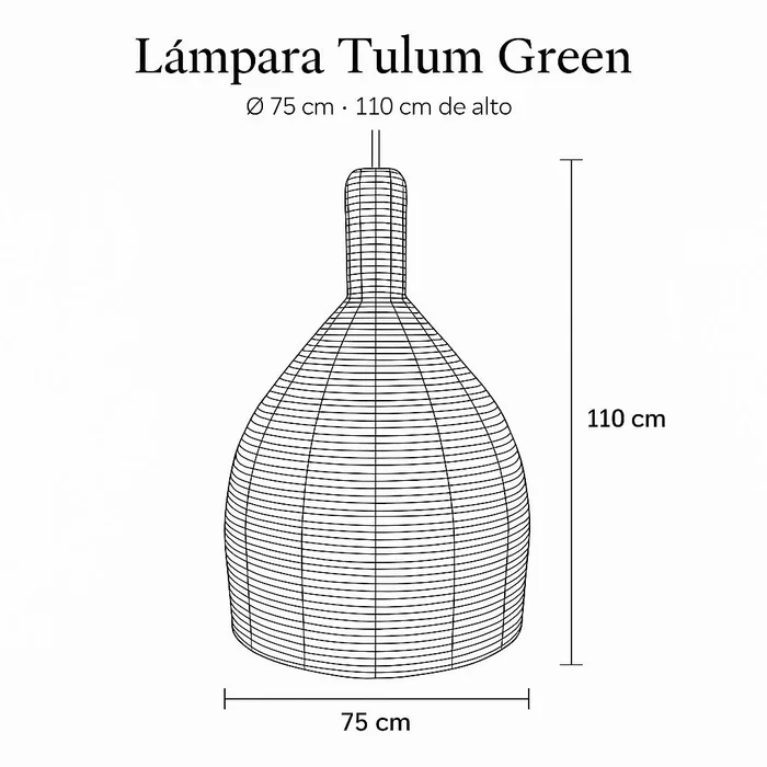 Lámpara de Sisal Tulum Green | Casakos en Verde oliva - Lámparas colgantes, Uruguay | Casakos, vista 5
