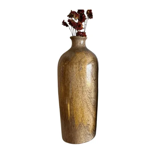 JARRON TRIBAL MADERA MANGO NATURAL en Madera natural - Jarrones, Uruguay | Masinfinito Casa
