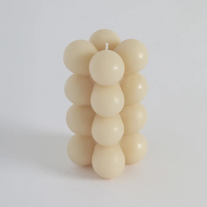 Vela Burbujas Alta 5,5×5,5 en Beige - Velas y Portavelas, Uruguay | Tiendas Montevideo, vista 2