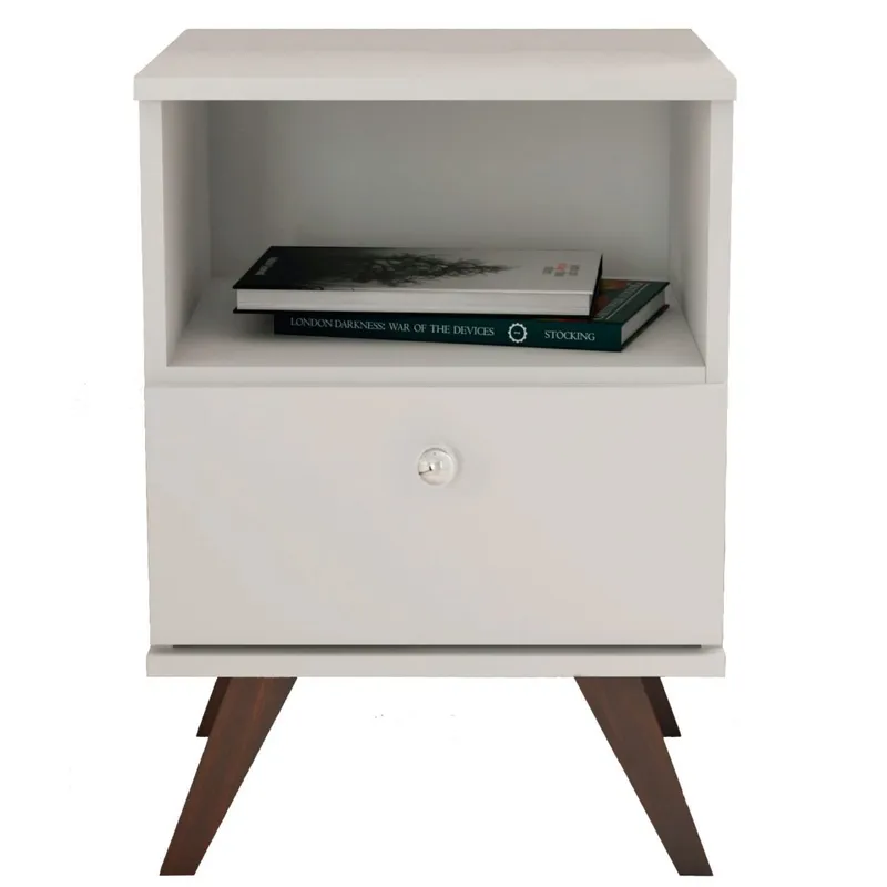 Mesa De Luz Linea Retro Living Dormitorio 1 Cajon Bl Rt3019 en Negro – Blanco – Rojo – Rosado - Mesas de luz, Uruguay | Muebles Express