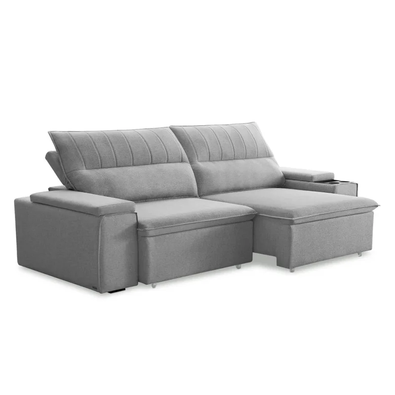 Sillón 3 Cuerpos Reclinable y Retráctil - Aura - Gris en Gris - Sillones y sofás, Uruguay | Ecowood, vista 3