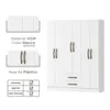 Ropero Armario 6 puertas 2 cajones con estantes y perchero interior natural 172X136X35 - Blanco en Blanco - Roperos y placares, Uruguay | Mulata, vista 3 de 8