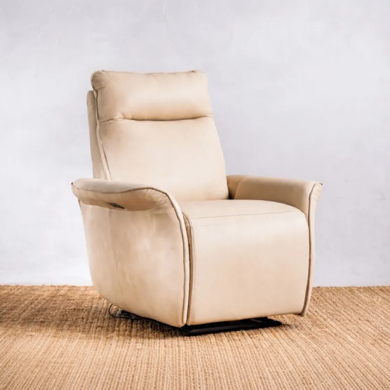 Sillón Reclinable Cuero Laguna Duna en Beige - Sillones y sofás, Uruguay | Aihaus