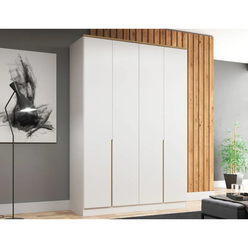 Placard Ropero 4 Puertas Mdf Blanco Logan en Blanco - Roperos y placares, Uruguay | Divino, vista 4