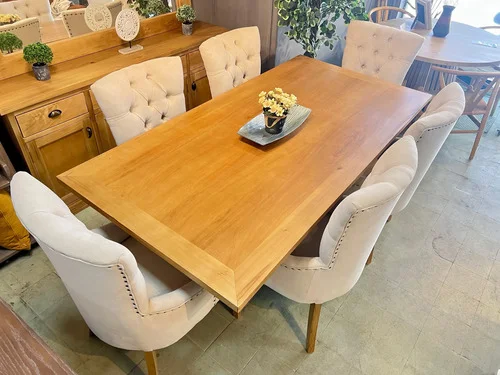 Juego Comedor Madera Ozark Home Griego 6 Sillas Capitoneadas A Eleccion en Madera natural - Mesas de comedor, Uruguay | Ozark Home, vista 2