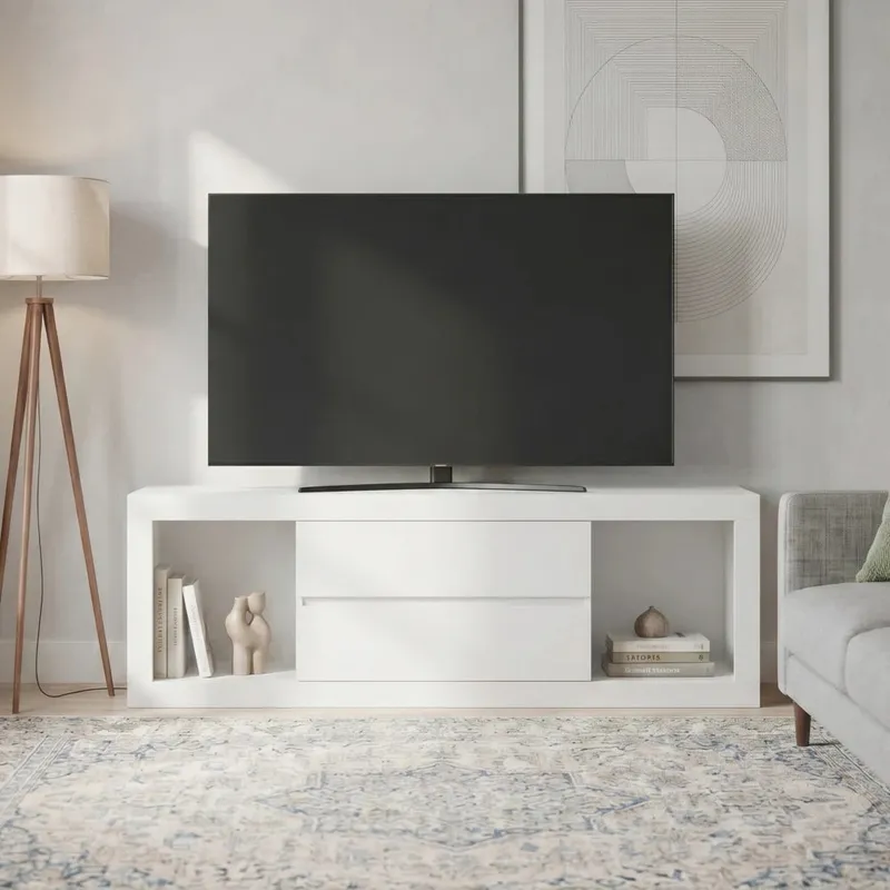 Rack para TV 70" - Casablanca - FIT - Blanco en Blanco - Muebles para TV, Uruguay | Ecowood