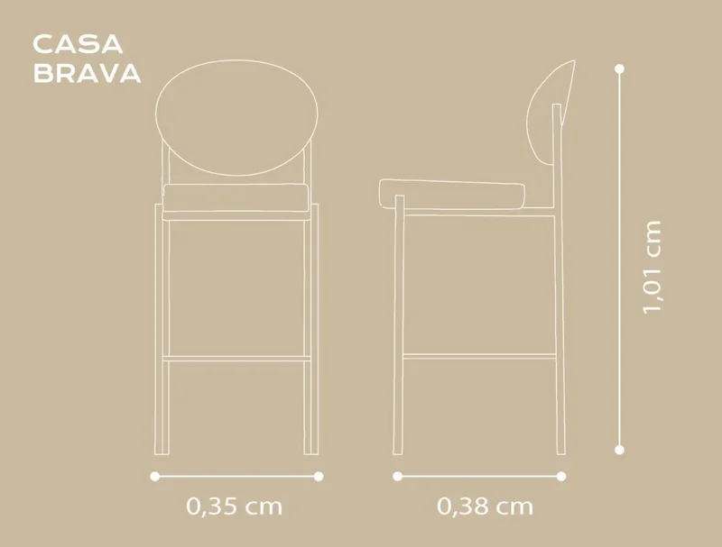 Banqueta Elza en FLame gelo - T47 / ACERO INOX.Negro - Sillas, Uruguay | Casa Brava, vista 3