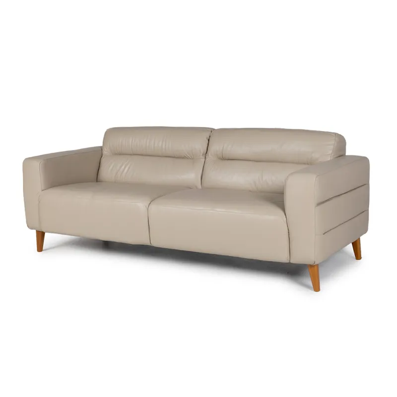 Sofá Bonner - Cuero Básico - 3 cuerpos - 519 (Beige) en Beige - Sillones y sofás, Uruguay | NYR