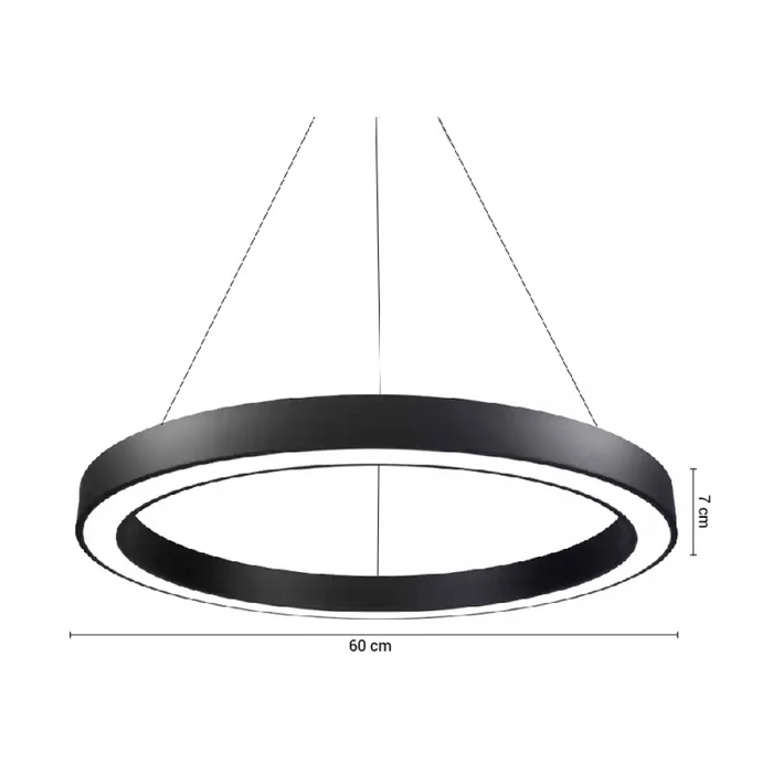 Colgante LED Zurich II 48W Negro ø 60 cm en Negro - Lámparas colgantes, Uruguay | Serlux, vista 5