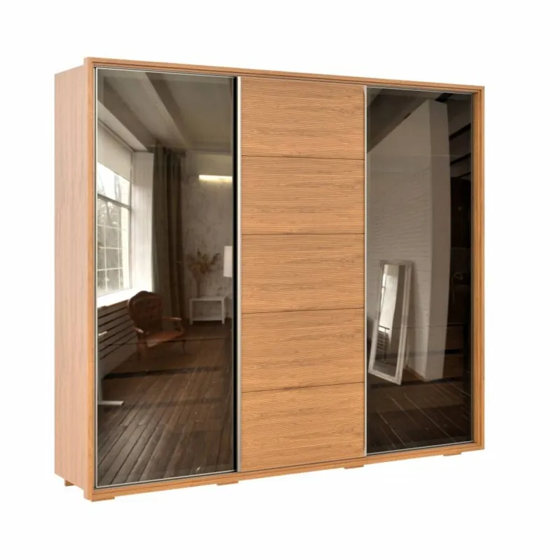 Ropero puertas corredizas Reflecta 2.7 - Concepto - Hanover en Madera natural - Roperos y placares, Uruguay | Rústico Hogar