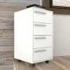 Cajonera 4 cajones c/ruedas Nogal/Negro - Escritorios y sillas de escritorio, Uruguay | Que Sal Muebleria, vista 1 de 9