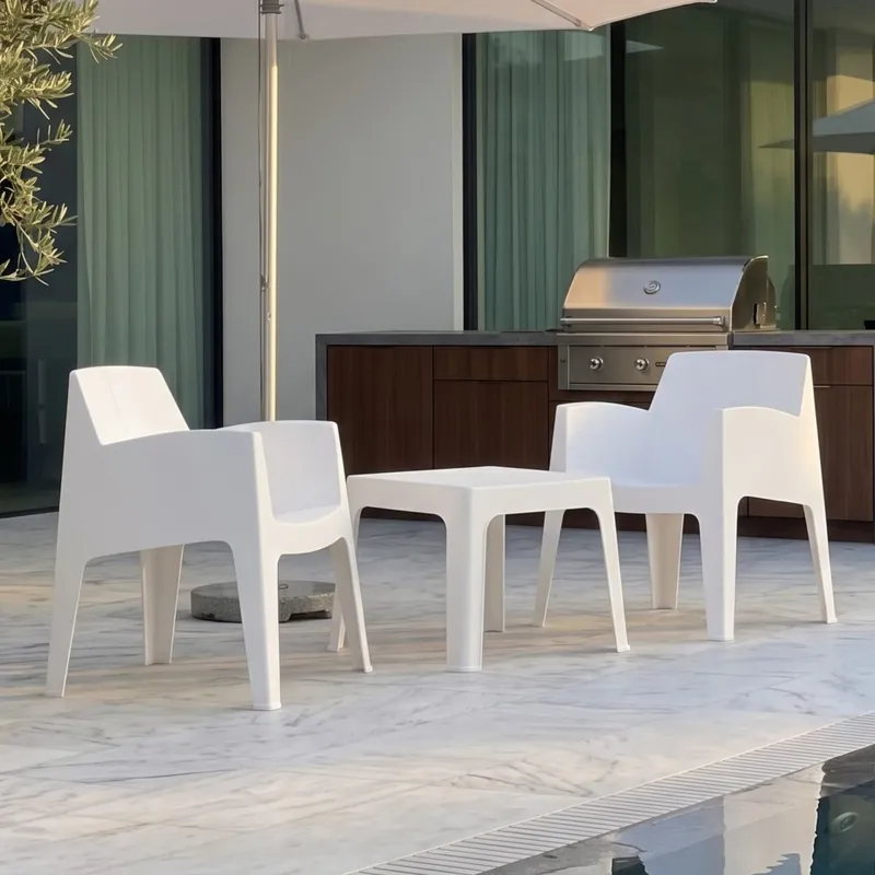 Set de Jardín Mesa + 2 sillas - Magna - Blanco en Blanco - Muebles para el exterior, Uruguay | Rústico Hogar