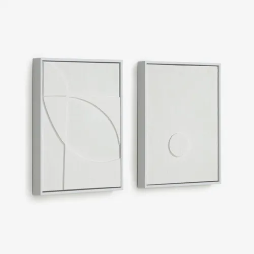 Set Brunella de 2 cuadros blanco 32 x 42 cm en Blanco - Decoración de pared, Uruguay | Kavehome