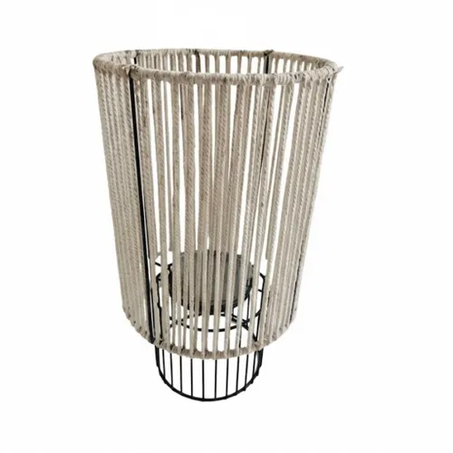 FANAL CILINDRICO METAL/CUERDA D15x27CM - Jarrones, Uruguay | Decohogar