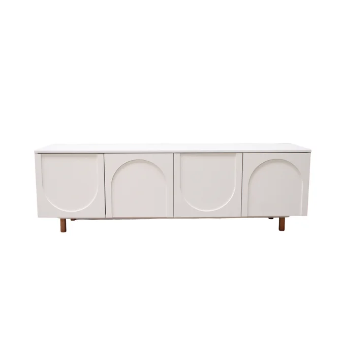 Rack Arco 160cm - Blanco en Madera natural - Muebles para TV, Uruguay | Berna home
