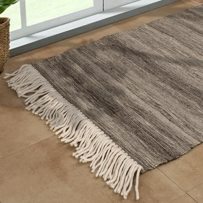 Alfombra Lana Con Flecos 160×230 en Gris - Alfombras, Uruguay | Tiendas Montevideo
