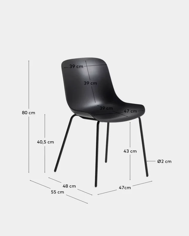 Silla Altea beige y patas de acero - con acabado negro en Beige - Sillas, Uruguay | Kavehome, vista 6
