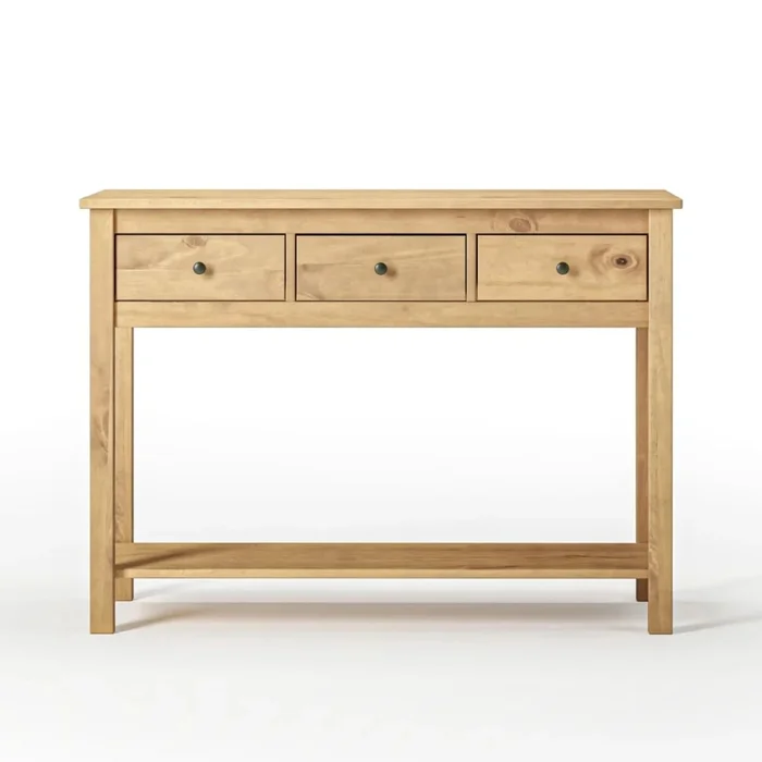 Mesa De Arrime Aparador 3 Cajónes - Línea Maden - Marrón en Blanco - Mesas de arrimo, Uruguay | Ecowood, vista 4