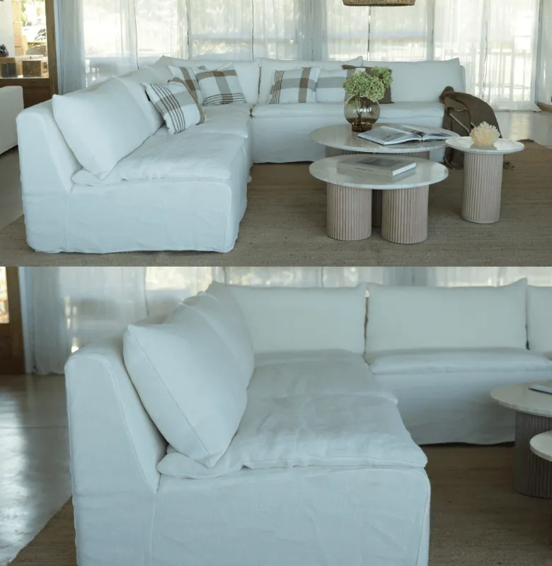 SOFA EN L ARIO LINO en Blanco - Sillones y sofás, Uruguay | Masinfinito Casa