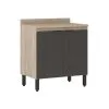 Mueble Multiuso Cocina 2 Puertas Estante Y Patas 100% Mdp Gris en Gris - Butacas, banquetas y puffs, Uruguay | Soy Hogar, vista 2 de 6