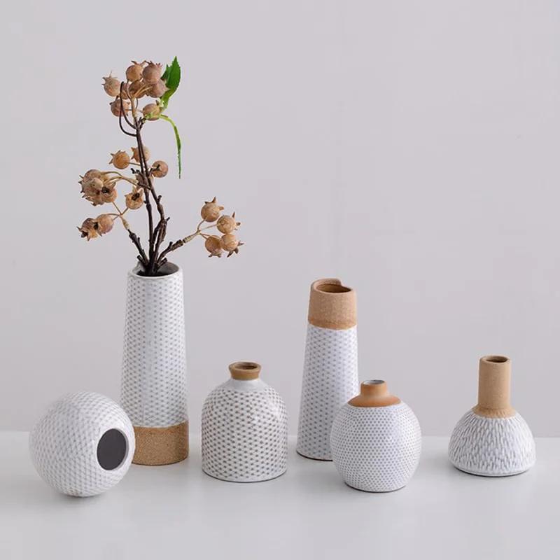FLORERO LARGO DE RED D6x16CM CERAMICA BLANCO/NATURAL en Blanco - Jarrones, Uruguay | Koz, vista 3