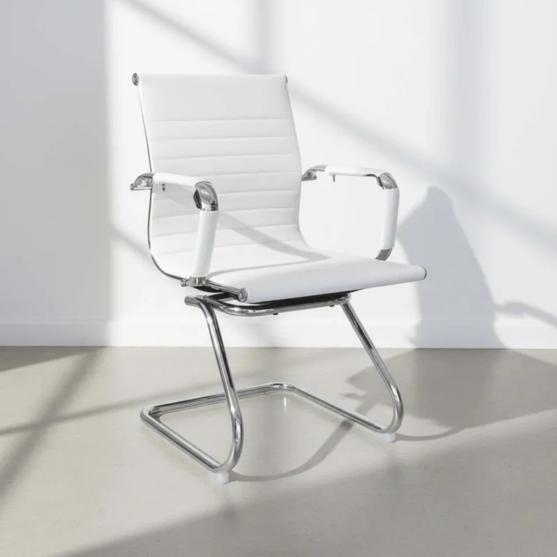 Silla De Escritorio Simil-cuero Blanco D-101l en Blanco - Escritorios y sillas de escritorio, Uruguay | Divino