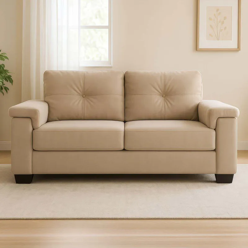 Sillón 2 Cuerpos Tela Natural-beige Luares Arena en Beige - Sillones y sofás, Uruguay | Divino