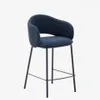 Taburete Maina - de chenilla azul y patas de acero con acabado azul FSC Mix Credit 65 cm en Azul - Butacas, banquetas y puffs, Uruguay | Kavehome, vista 1 de 10