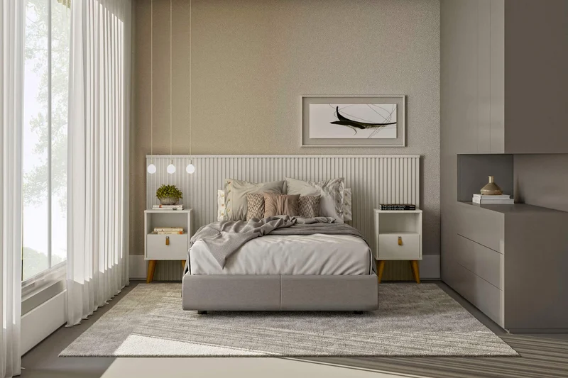 Respaldo de Cama con Listones de Madera Rafaela 240CM en Madera natural - Respaldos de cama, Uruguay | Balton, vista 7