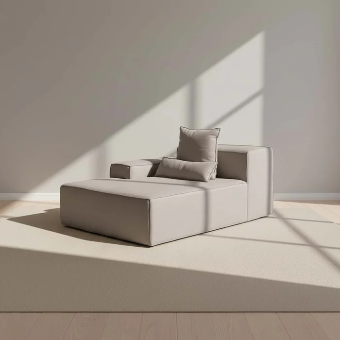 Sofá Kai 1 Cuerpo Tela Gris Modular Chaise Con Brazo Izquierdo en Gris - Sillones y sofás, Uruguay | Divino