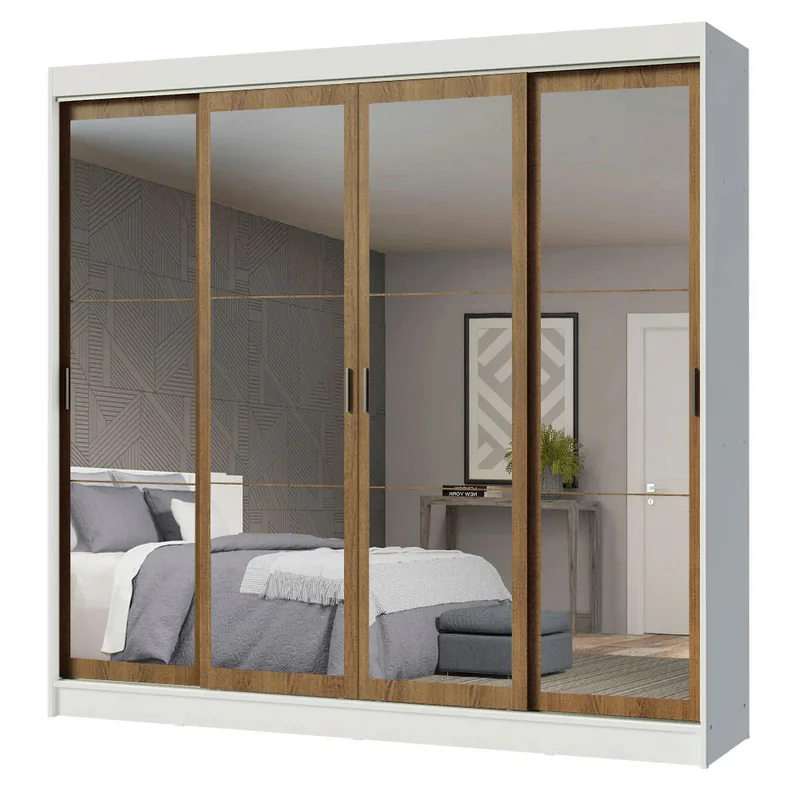 Ropero Placard Matrimonial Austin 4 Puertas Corredizas 215cm con 4 Esp en Blanco - Roperos y placares, Uruguay | Balton, vista 11