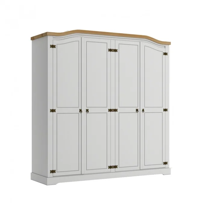 Ropero Curvo 4 Puertas Linea Mexicana Blanco en Blanco - Roperos y placares, Uruguay | Rústico Hogar