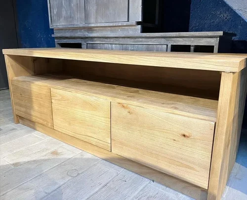 Mueble Tv Rack ,adera Maciza Arenado Rústico Ozark A Elección en Madera natural, Uruguay | Ozark Home, vista 3